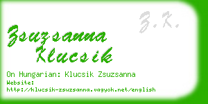 zsuzsanna klucsik business card